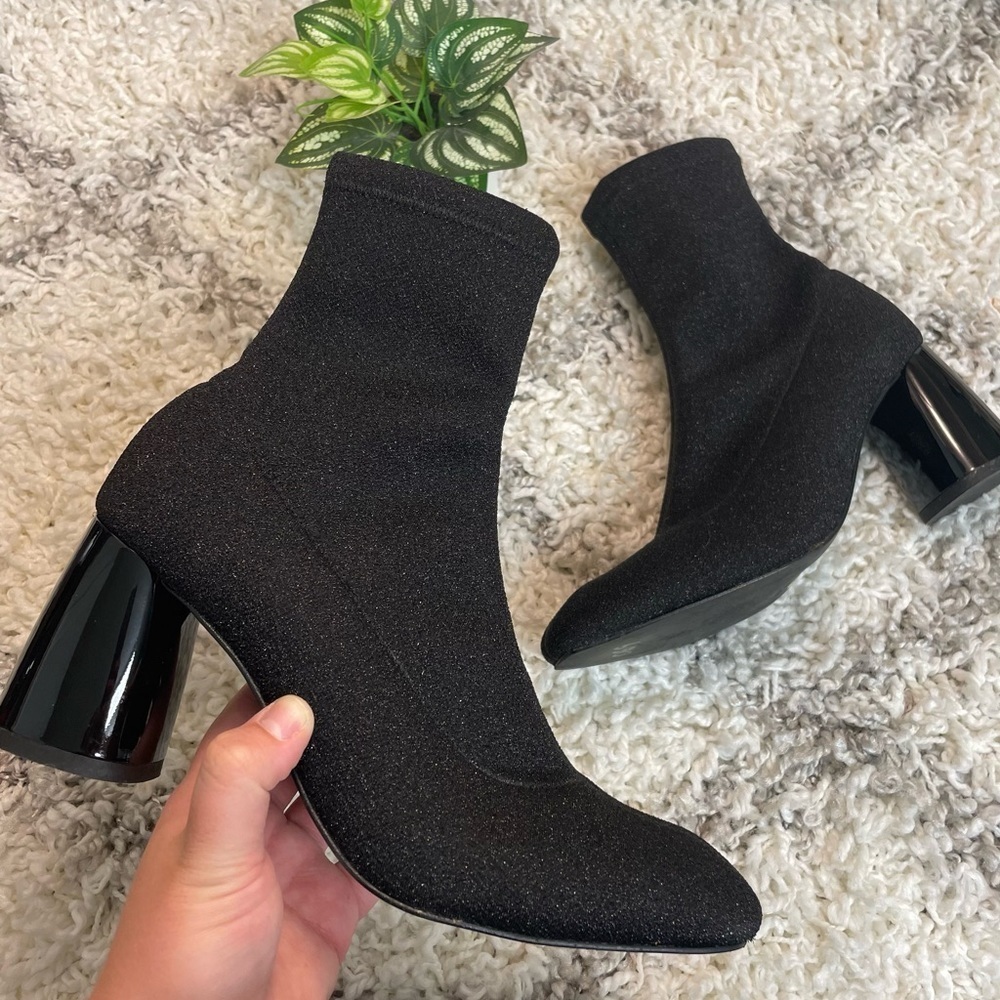 Free People Spectrum Sock Boot in Black Shimmer size 8 - Picture 7 of 15